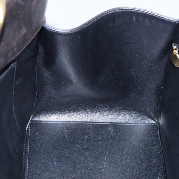 CHANEL Matelasse Chain Hand Bag Lamb Skin Black Gold CC Auth - Picture 11 of 16